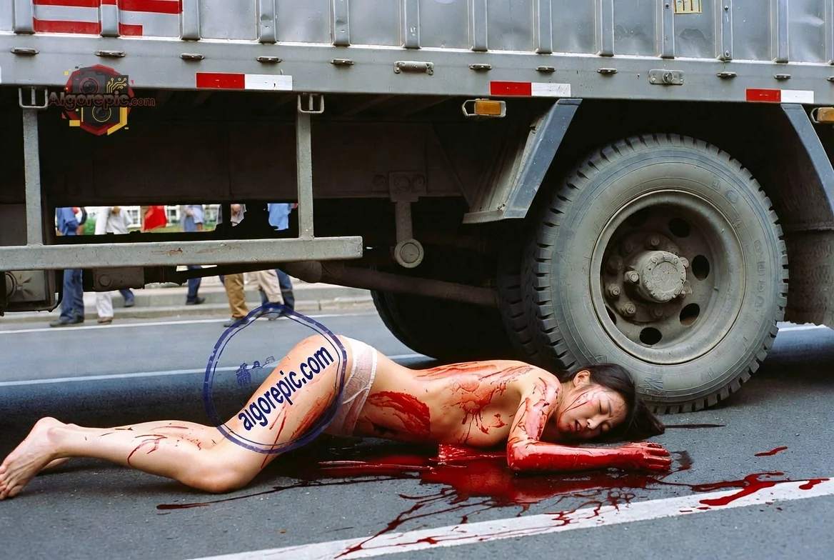 Woman Under Truck Accident - AI Generated Horror