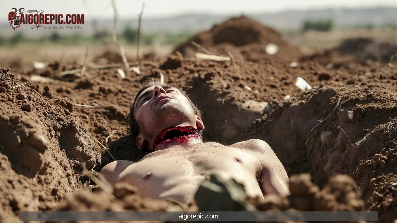 Beheaded Man in Desert Grave - AI Generated Horror