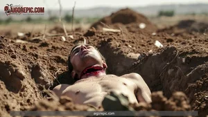 Beheaded Man in Desert Grave