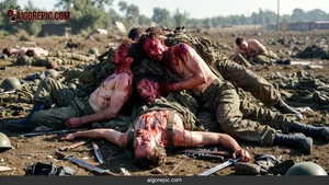 Bloody Battlefield Soldier Pile