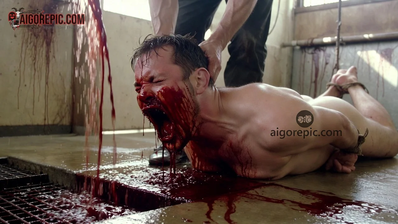 Bloody Male Torture Scene - AI Generated Horror