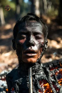 Burnt Figure in Forest