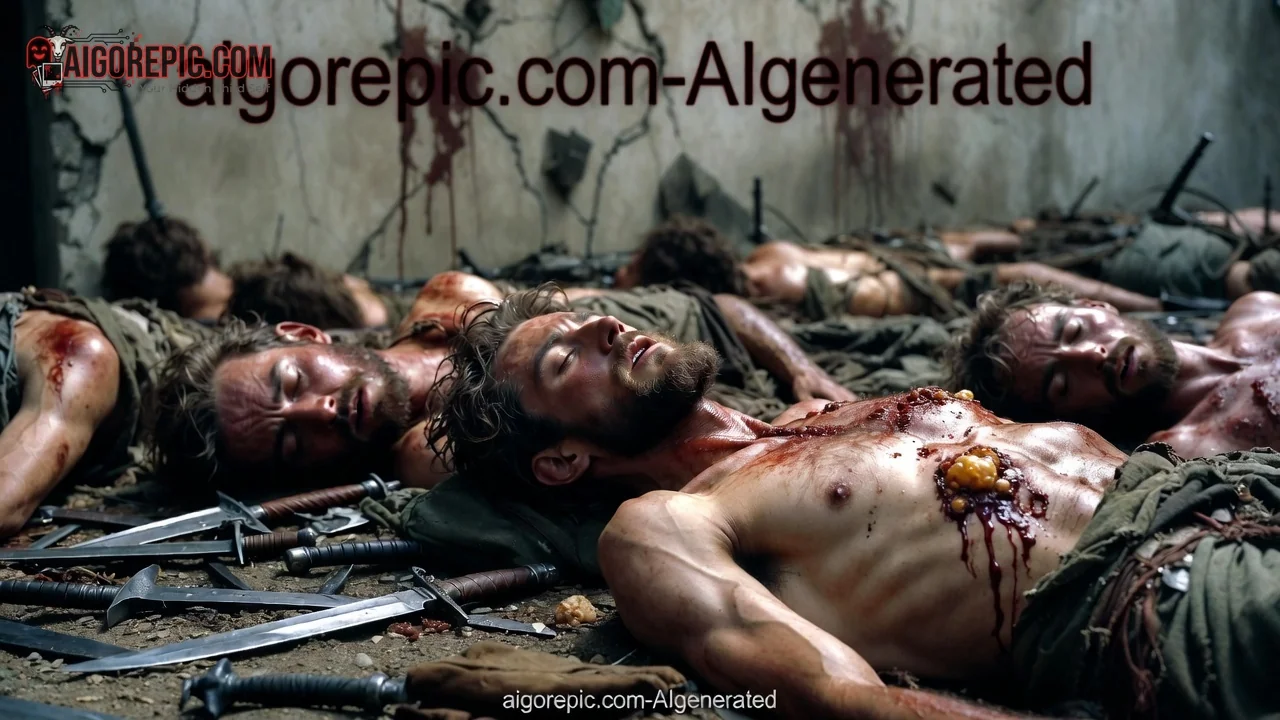 Fallen Warriors in Blood - AI Generated Horror