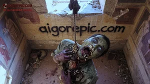 Hanging Zombie in Ruins