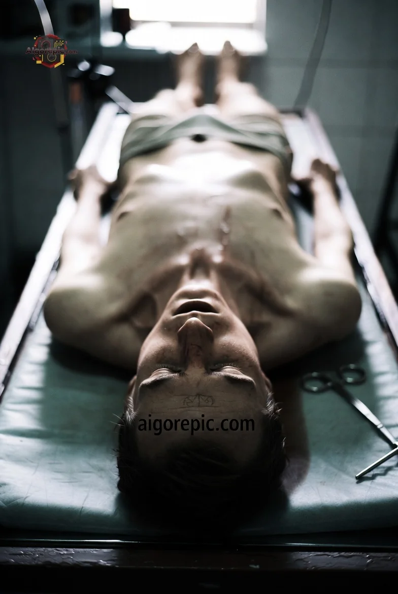 Man on Autopsy Table - AI Generated Horror