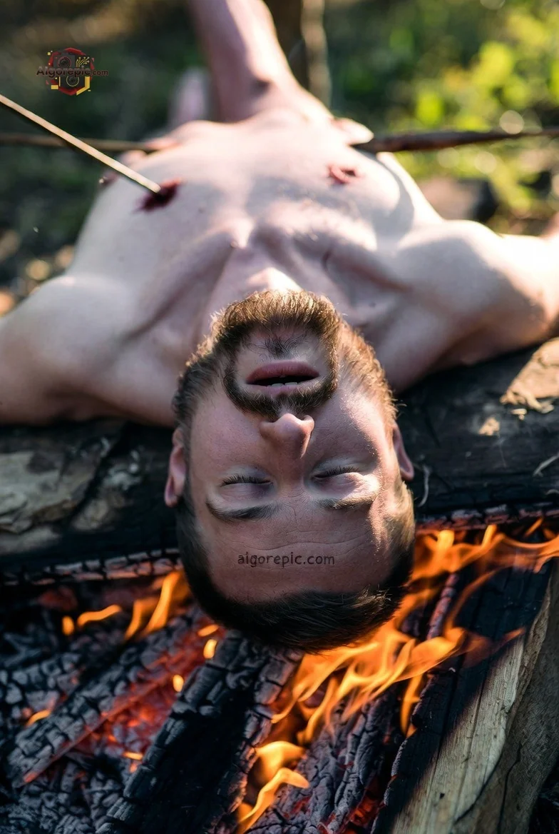 Man Tied Over Fire - AI Generated Horror