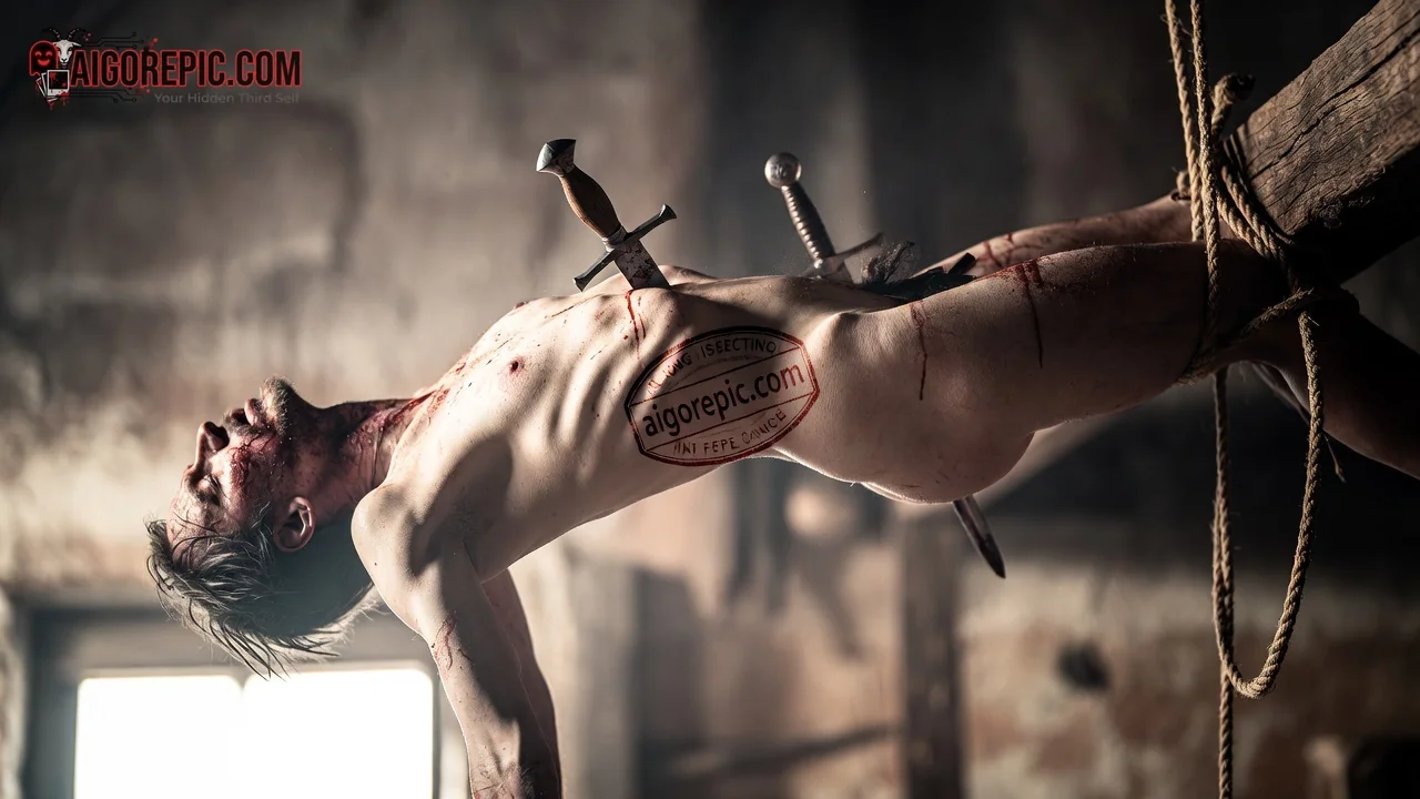Man Tortured with Knives - AI Generated Horror