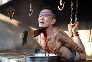 Man with Axe in Throat