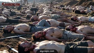 Massacre of Naked Men on Beach
