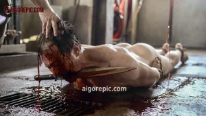 Naked Man Beheaded in Blood