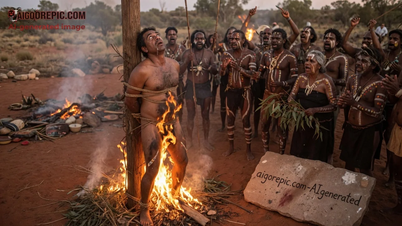 Tribal Fire Sacrifice Ritual - AI Generated Horror
