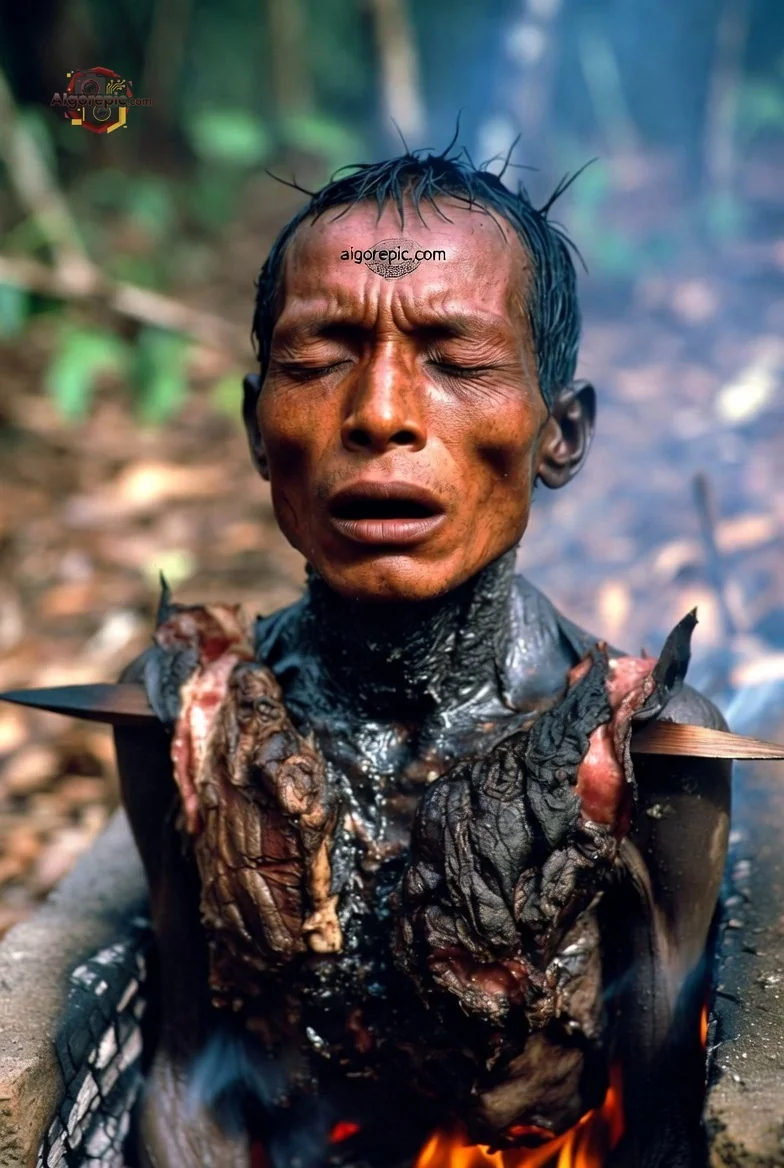 Tribal Ritual Fire Ceremony - AI Generated Horror