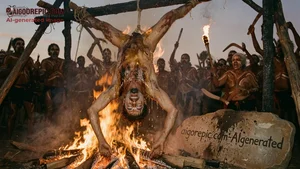 Tribal Sacrifice Over Fire