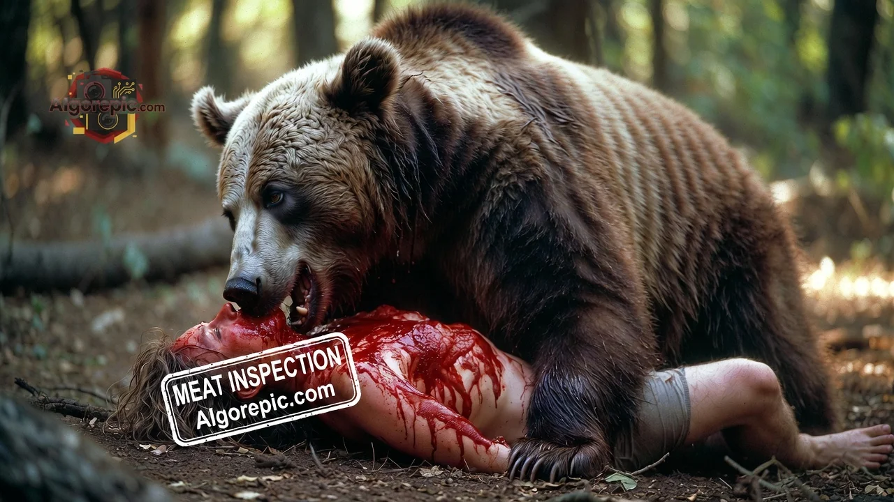 Bear Attack in Forest - AI Generated Horror