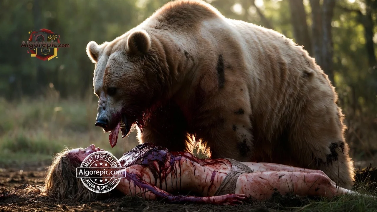 Bear Attack in Forest - AI Generated Horror