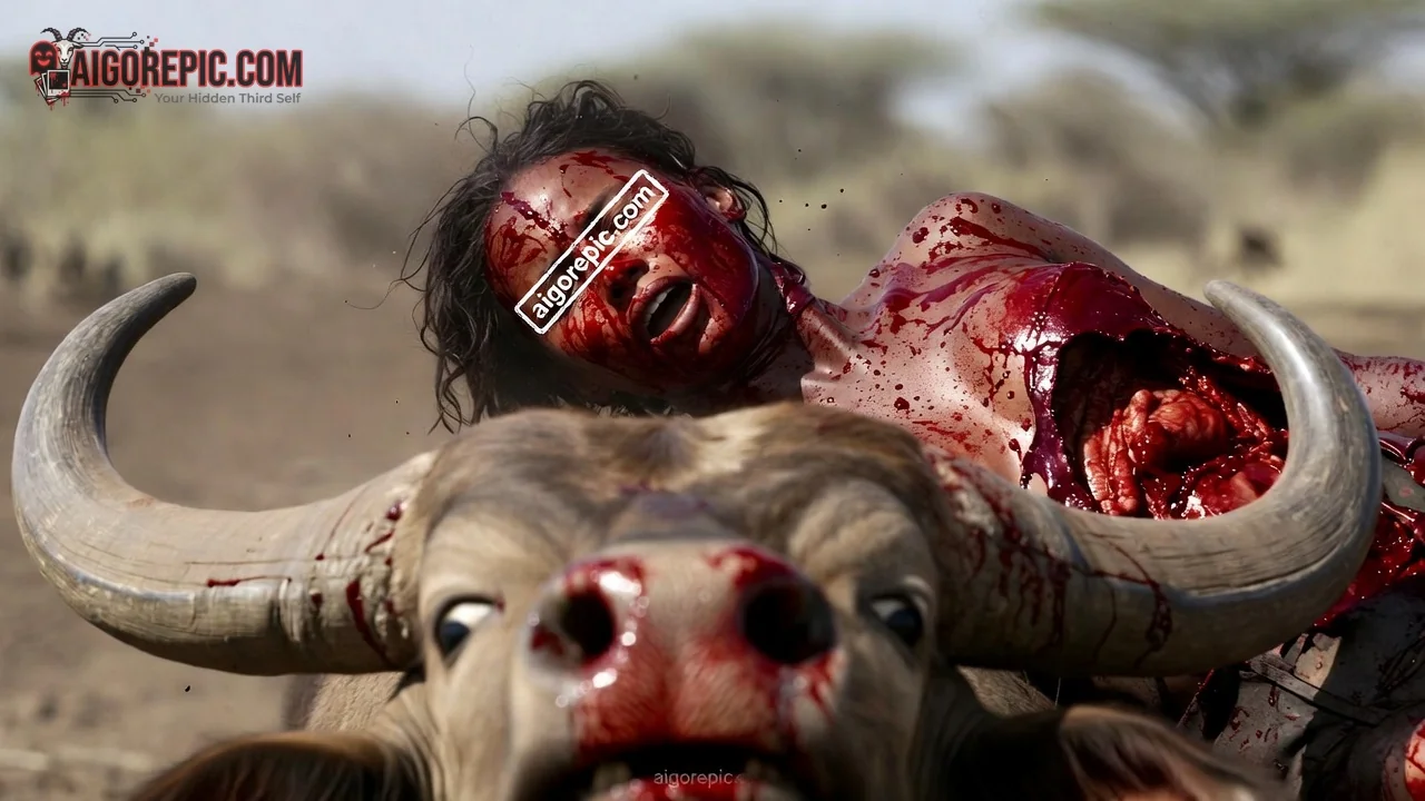 Bull Attack Aftermath - AI Generated Horror