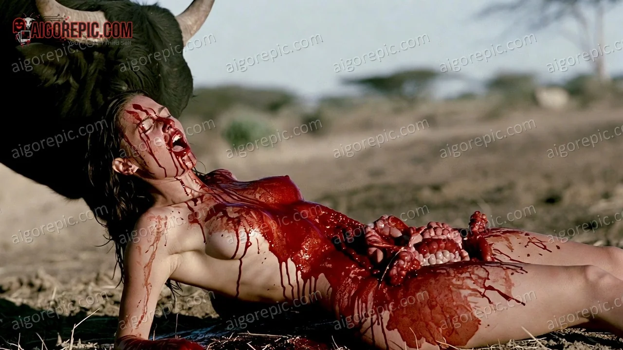 Bull Attack Aftermath - AI Generated Horror