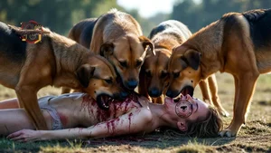 Dogs Attacking Victim