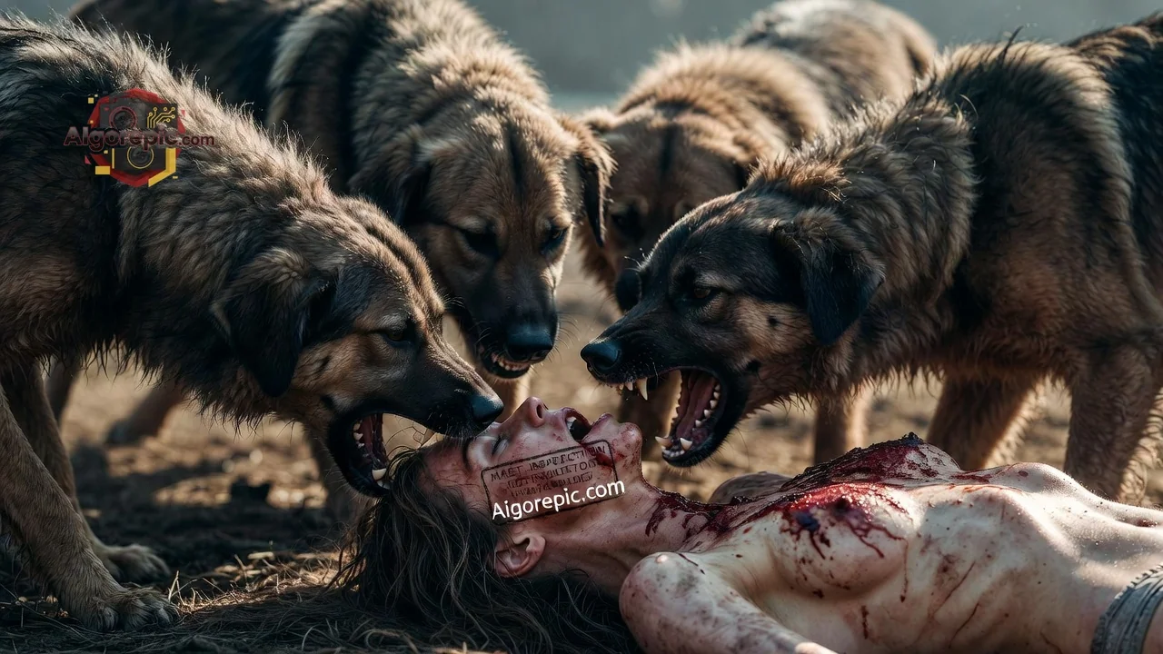 Dogs Attacking Victim - AI Generated Horror