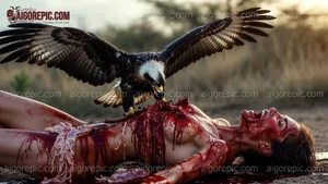 Eagle and Bloodied Woman