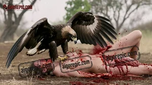 Eagle Attacking Prey