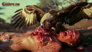 Eagle Feasting on Corpse