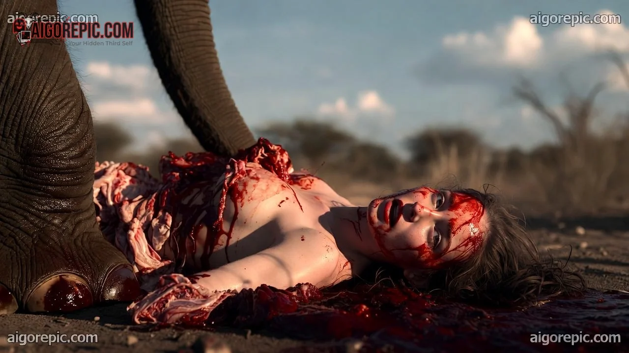 Elephant Attack Aftermath - AI Generated Horror