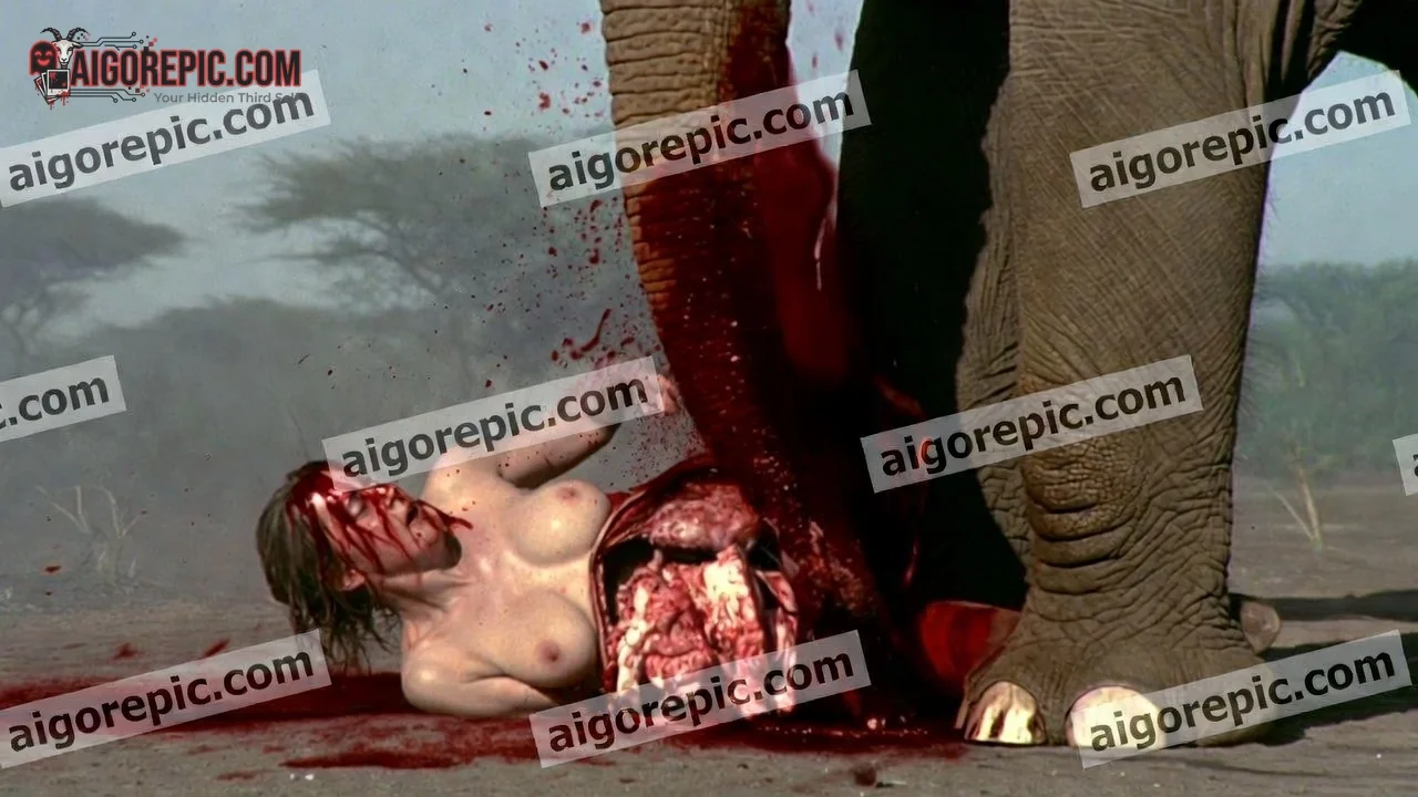 Elephant Attack Scene - AI Generated Horror