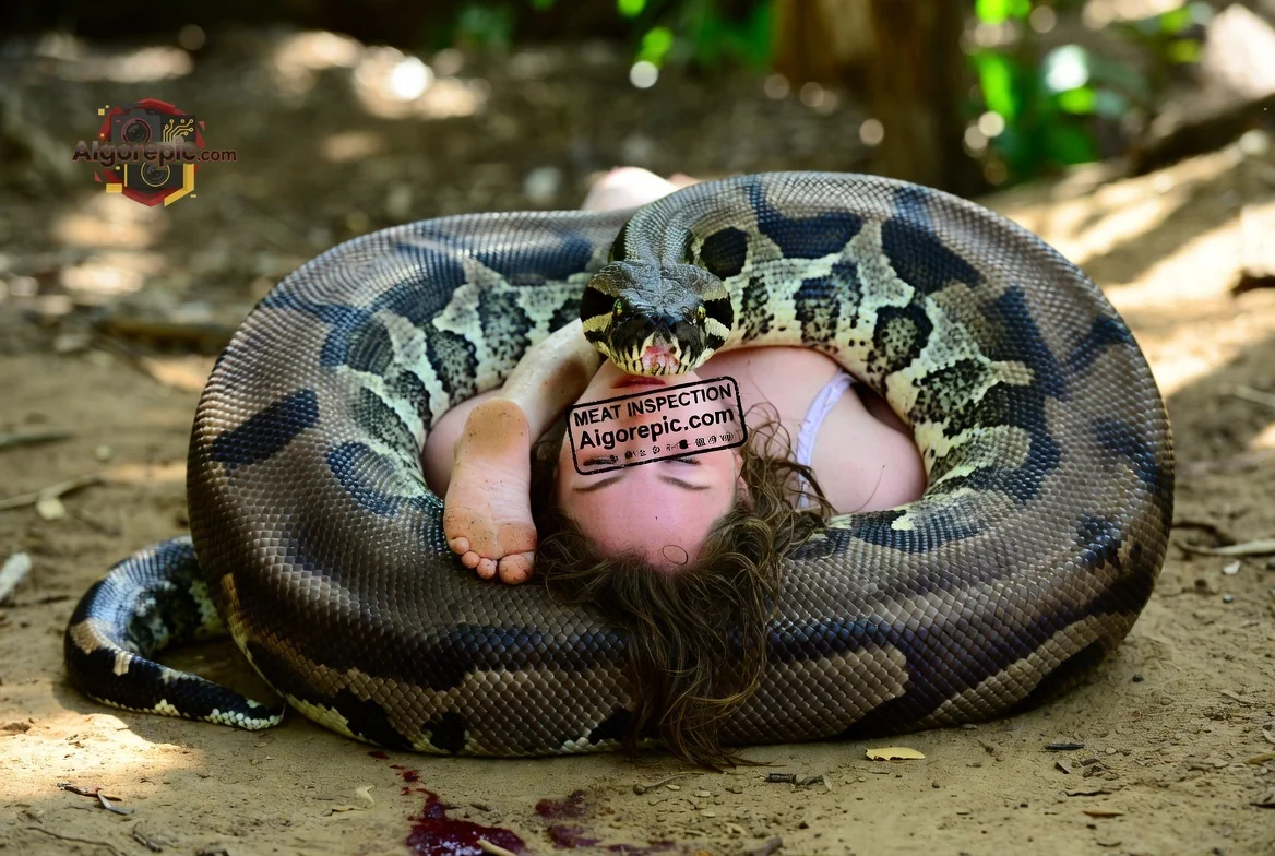 Woman and Giant Python - AI Generated Horror