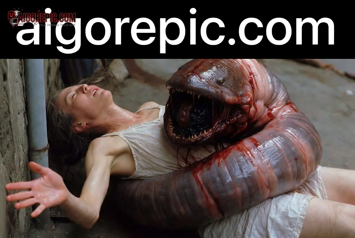 Woman Attacked by Giant Worm - AI Generated Horror