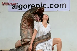 Woman Embraced by Giant Serpent